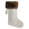 Haute Decor HangRight® 20" White Knit Christmas Stocking with Pompoms